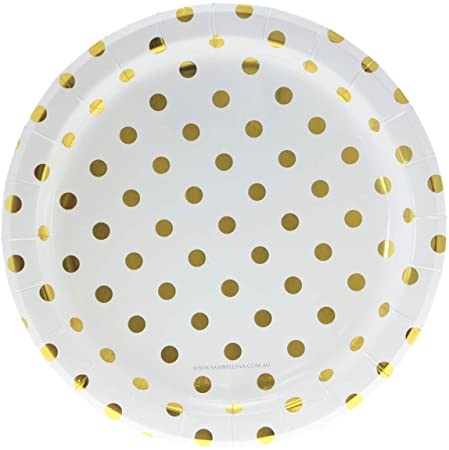 GOLD POLKA DOTS PLATE 10PCS
