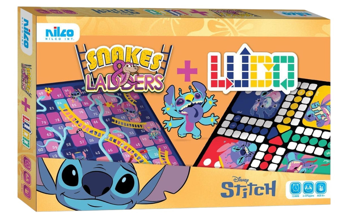 Disney Snakes and Ladders LUDO 2 in 1 Stitch