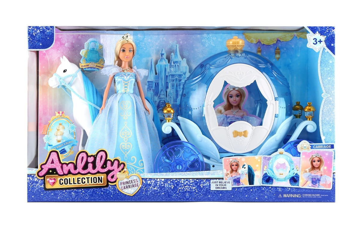 ANLILY PRINCESS DOLL SET WITH CARRIAGE & HORSE