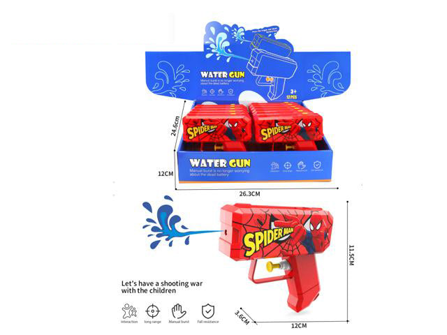 12CM SPIDER MAN WATER GUN 190ML(12PCS/PDQ)