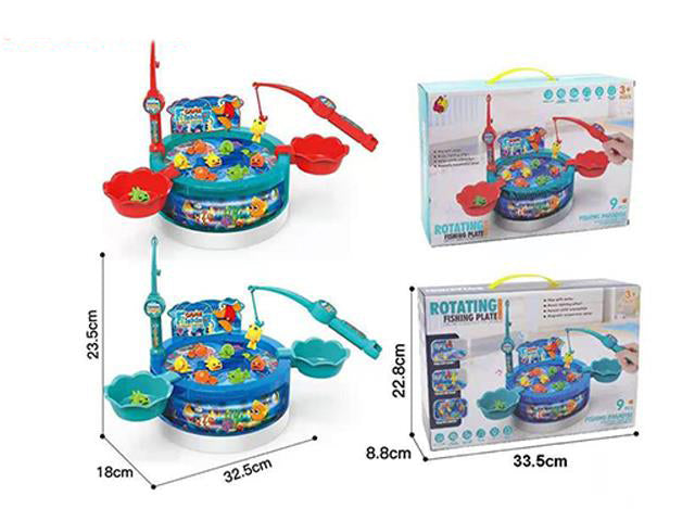 ROTATING FISHING GAME SET (2 COLOR MIX)