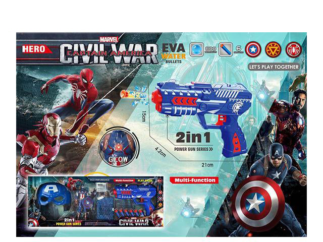 CAPTAIN AMERICA WATER BULLET GUN WITH LIGHT