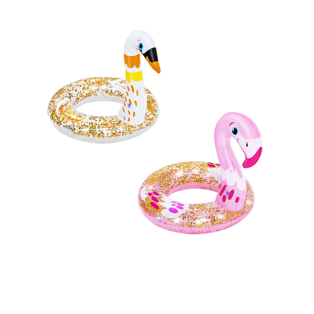 Shimmer 'n Float™ flamingo or swan sequin swim ring