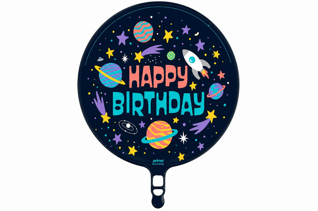18" ROUND OUTER SPACE HAPPY BIRTHDAY
