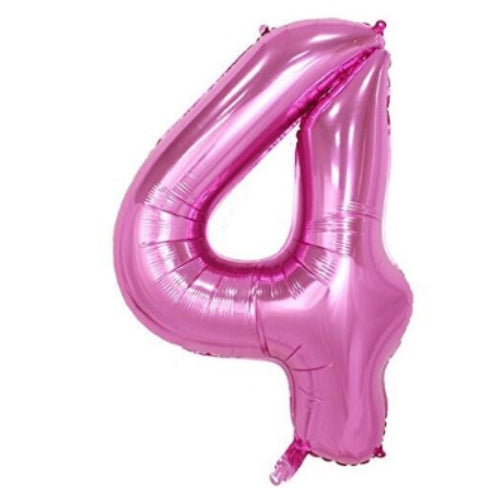Mini Pink Foil Balloon - Number 4