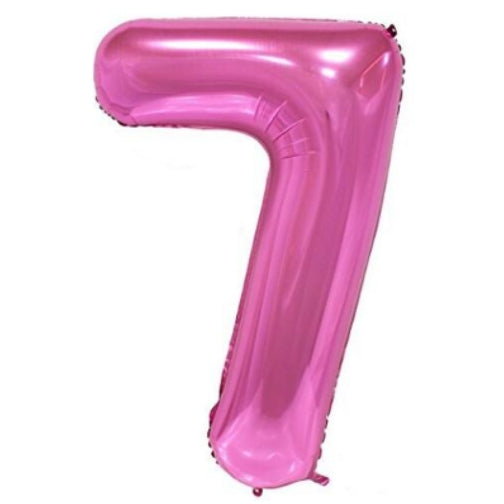 Mini Pink Foil Balloon - Number 7