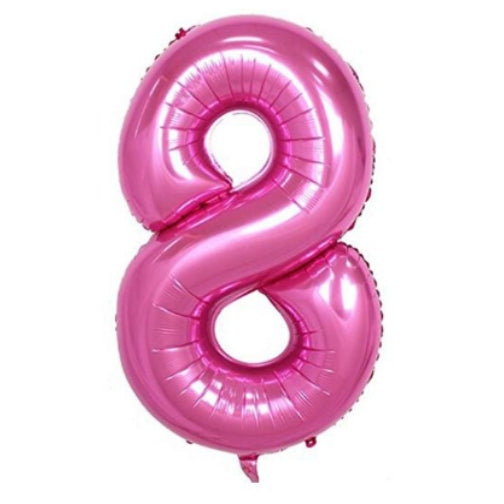 Mini Pink Foil Balloon - Number 8