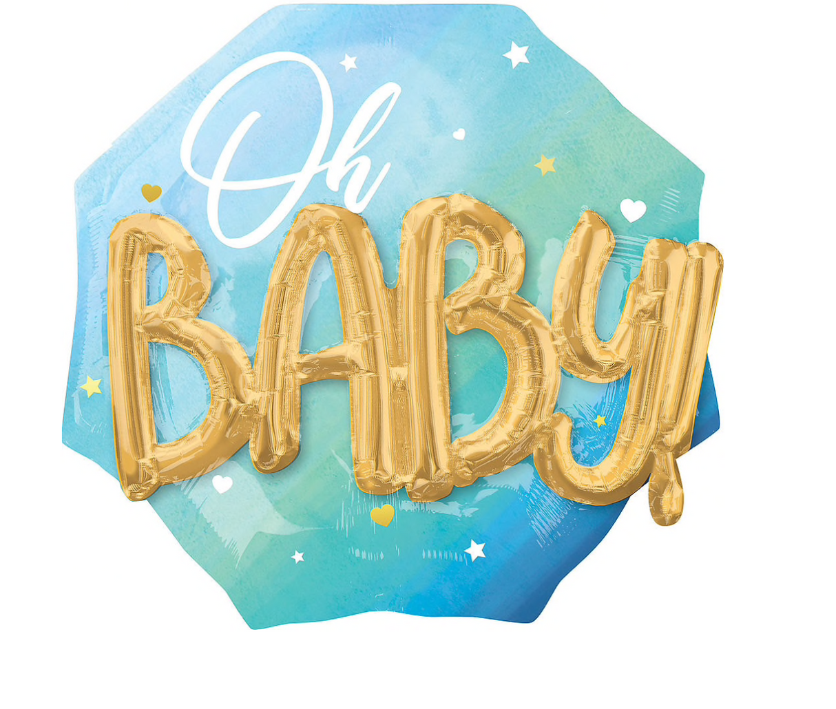 Blue Oh Baby 3D Octagonal Balloon