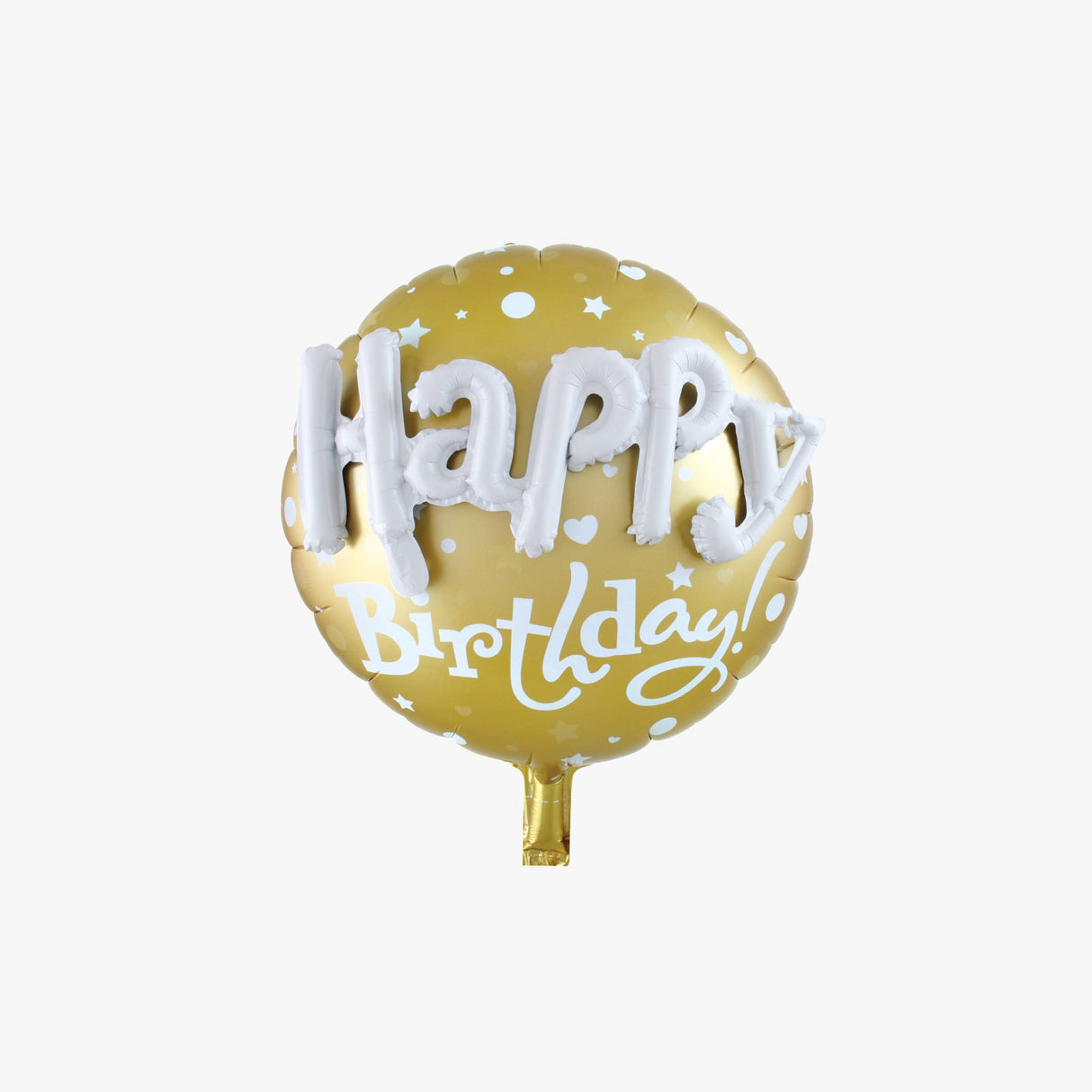 24 INCH HAPPY ATTACHED BIRTHDAY GOLD BALLOON