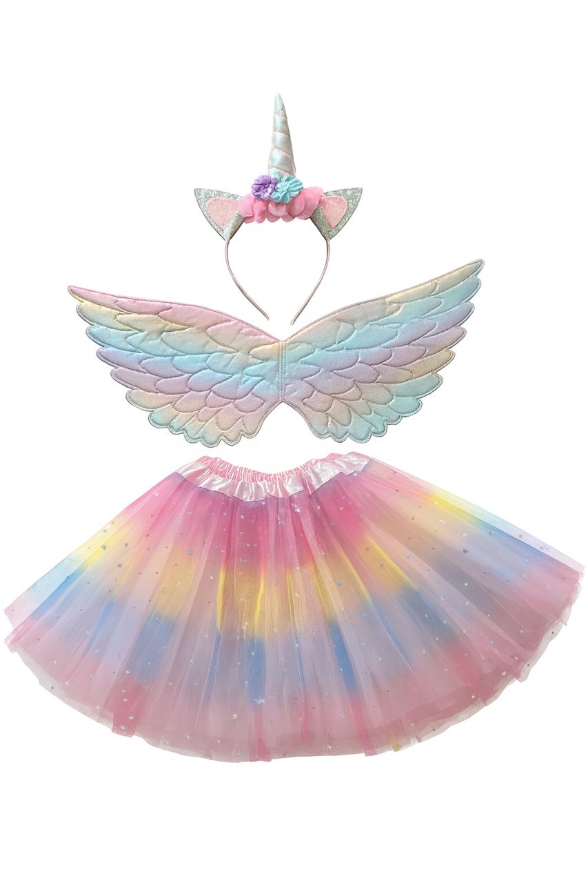 UNICORN HEAD BAND WINGS AND TUTU SKIRT SET