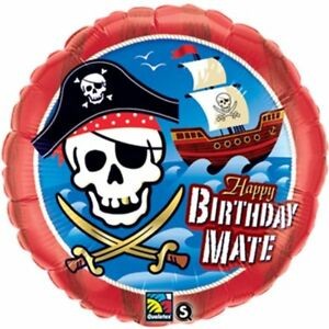 Pirate Skull Happy Birthday Mate Balloon