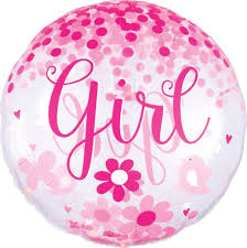 Confetti Baby Girl Foil Balloon