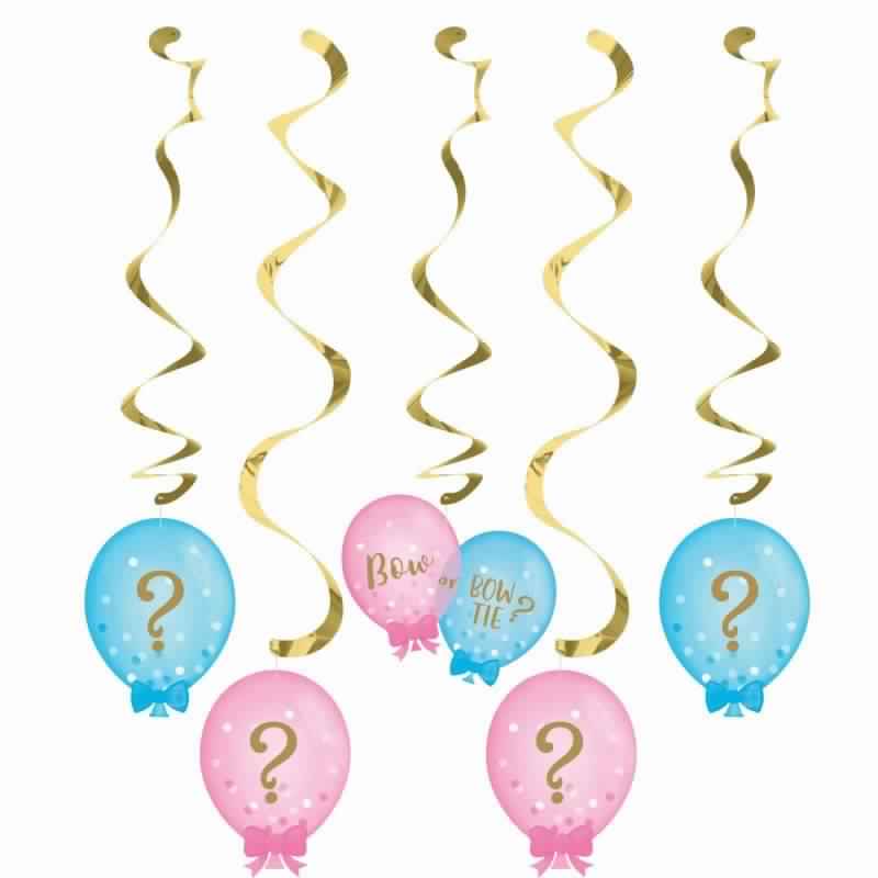 GENDER REVEAL SWIRL DECORATIONS