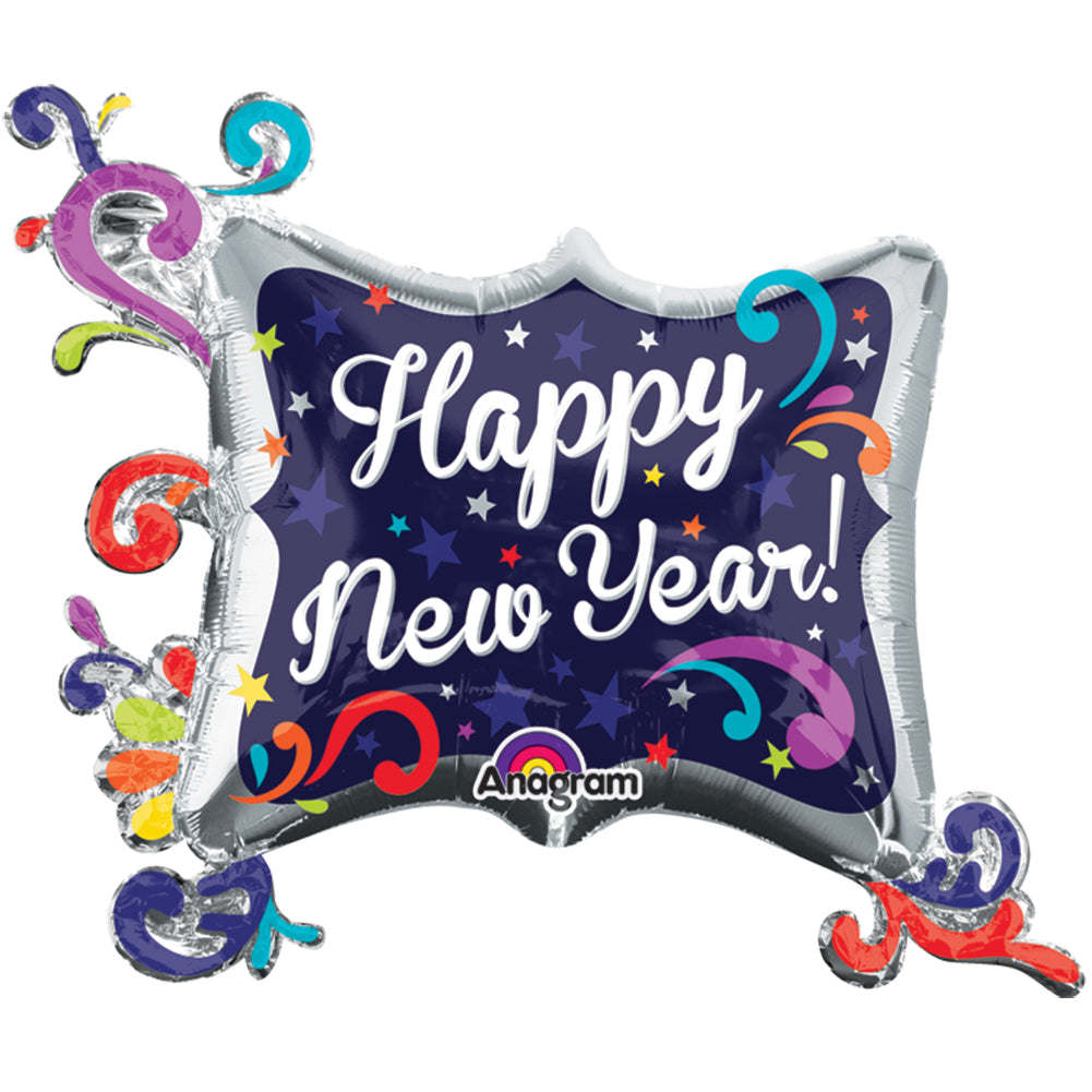 Happy New Year! Swirl Frame Giant Balloon