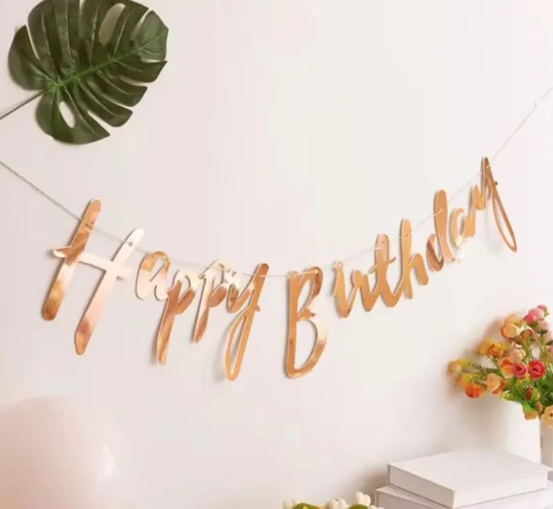 ROSE GOLD HBD LETTER BANNER "