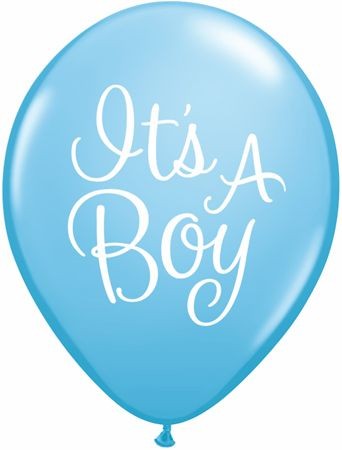 Its A Boy  Classy Script Balloon - Blue