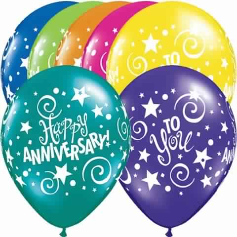 Anniversary Stars and Swirls Balloon
