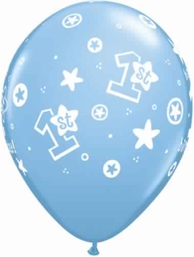 1st Birthday Circles Stars Boy Balloon