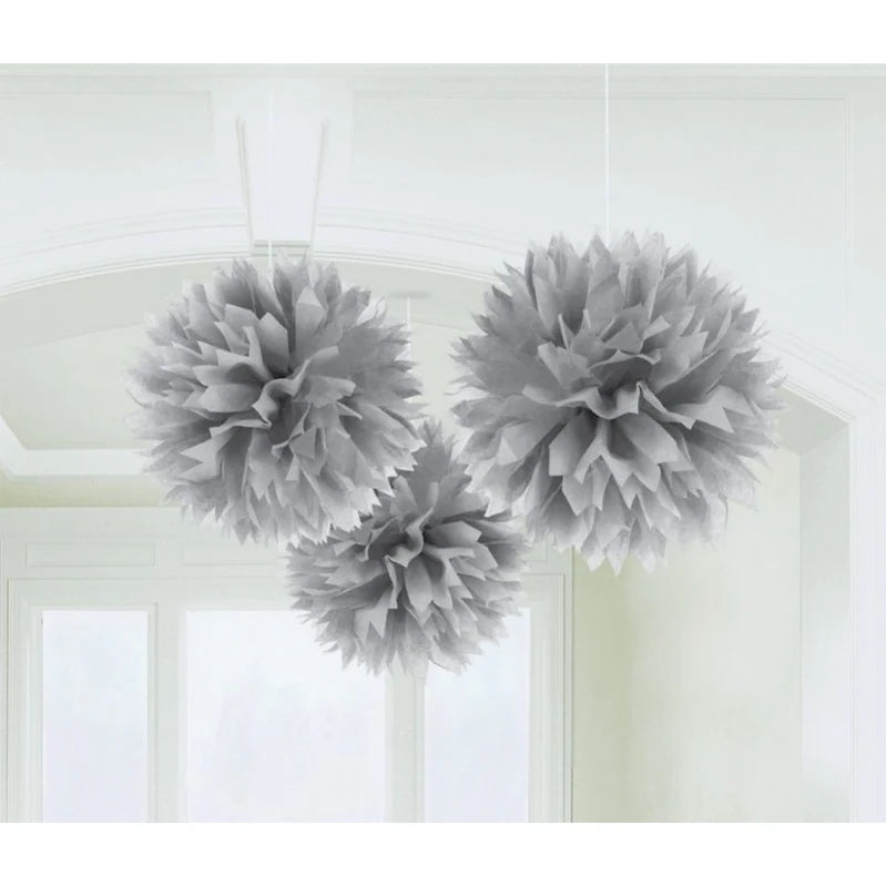 PAPER FLUFFY DECO -SILVER