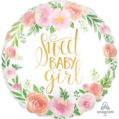 Floral Baby Girl Foil Balloon