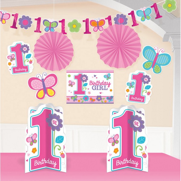 1st BIRTHDAY GIRL DECORATION KIT