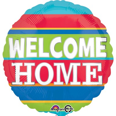 Welcome Home Colourful Stripes Balloon