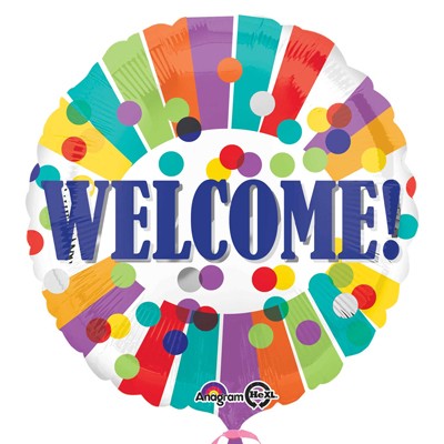 Welcome Dots & Stripes Balloon