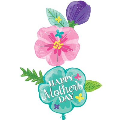 Happy Mothers Day Fancy Flower Multi Balloons