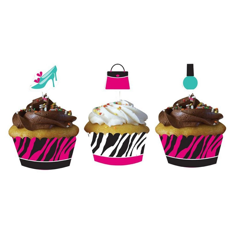 PINK ZEBRA CUPCAKE WRAPPER