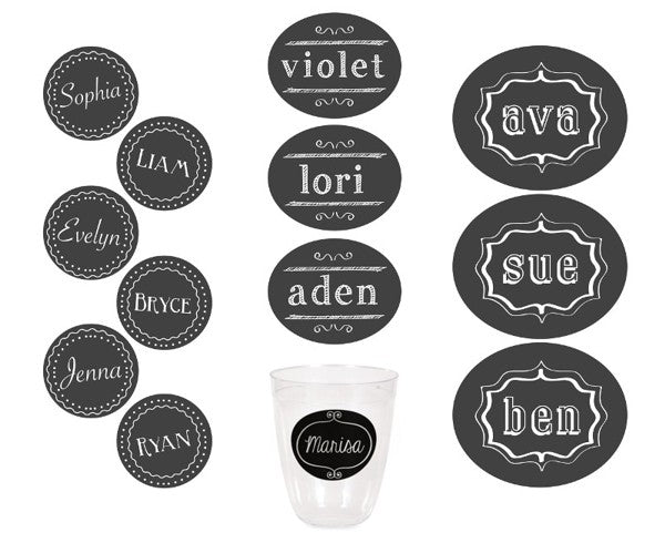 Chalkboard Birthday Party Drink Labels