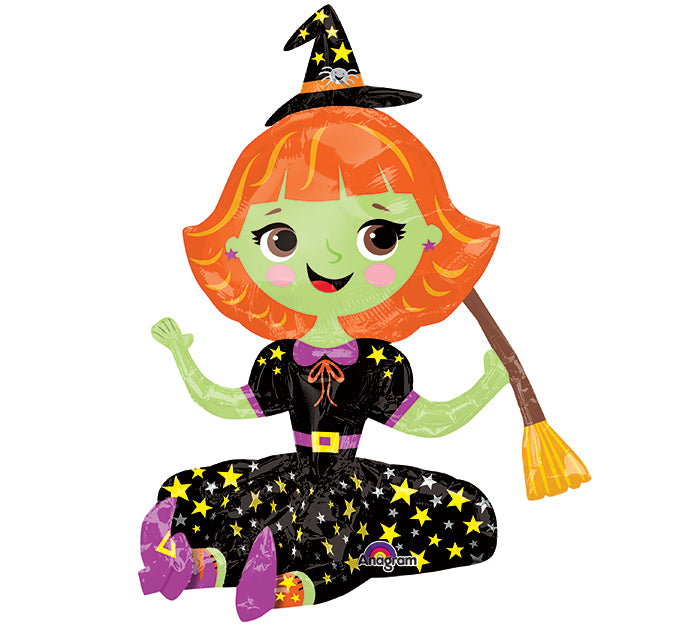 Sitting Witch Multi Foil Balloon