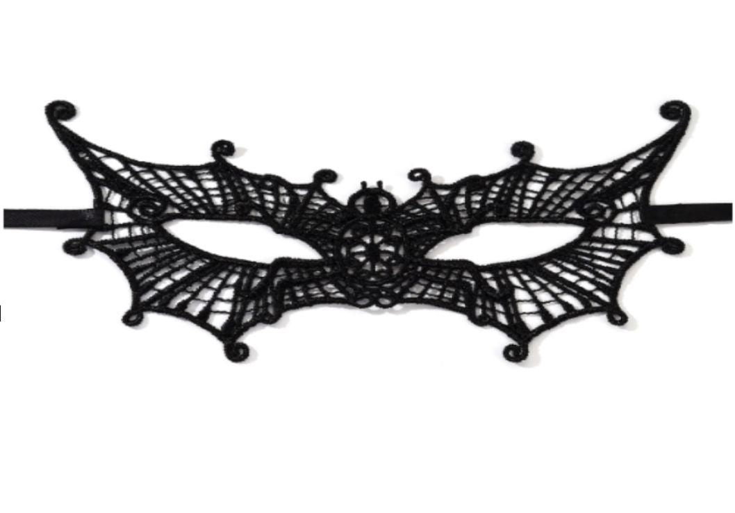 Black Lace Masquerade Spider Web Halloween Mask