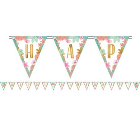 1st Birthday Boho Girl Pennant Banner