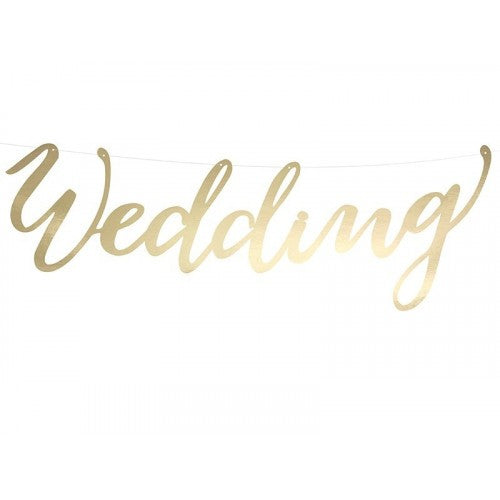 BANNER WEDDING GOLD 16.5*45CM