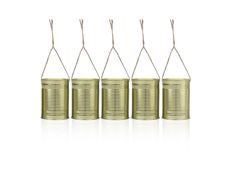 DECO TIN CAN GOLD 14*4CM  PACK OF 5