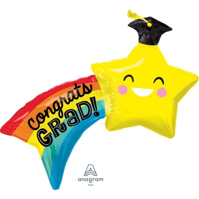 Shooting Star Graduation 34" Supershape Foil Balloon