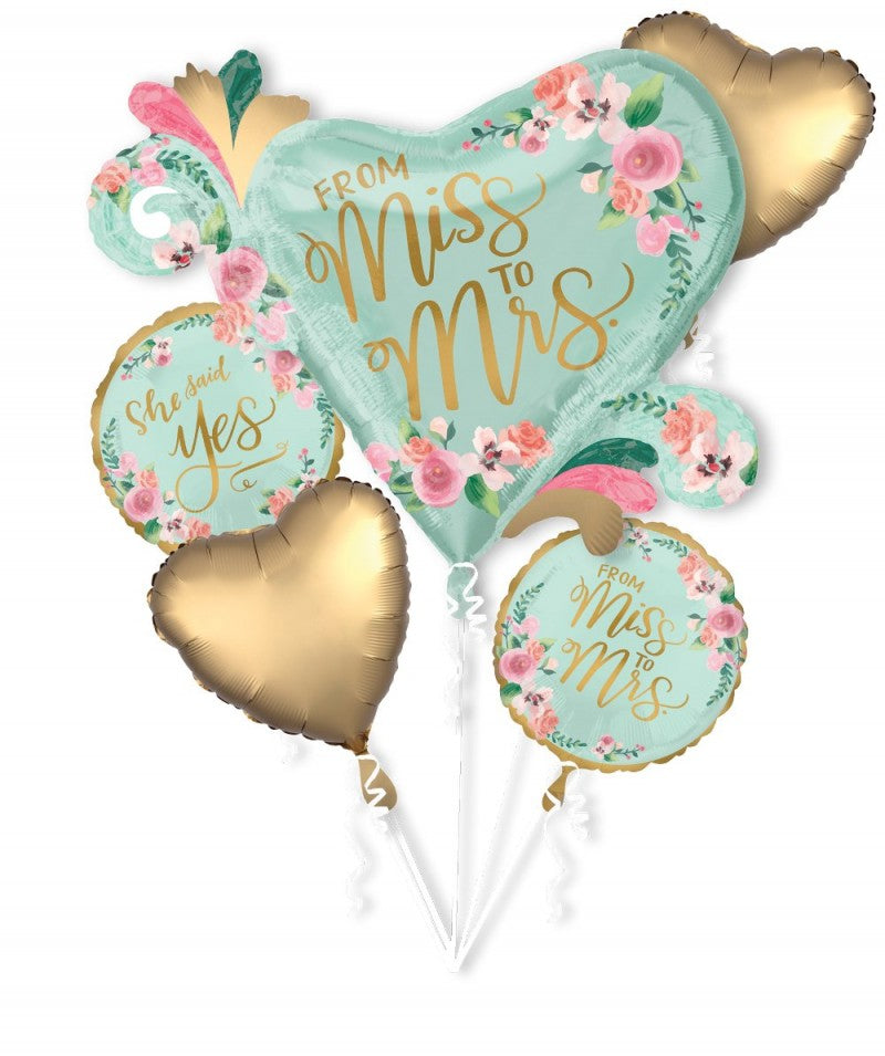 From Miss To Mrs Foil Balloon Bouqet