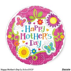 Happy Mother's Day Butterflies And Flowers Jumbo Balloon