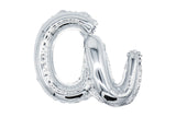 Mini Script Letter Balloons Silver