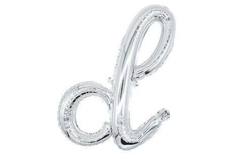 Mini Script Letter Balloons Silver