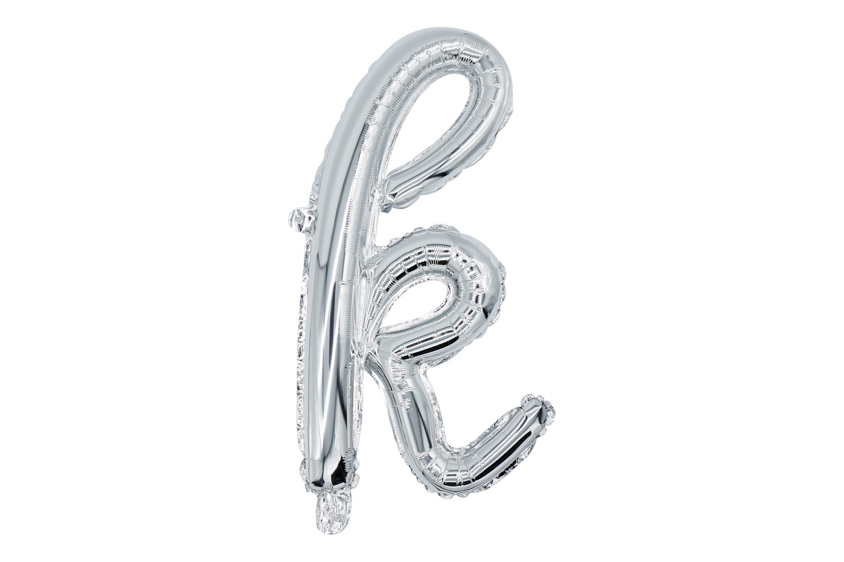 Mini Script Letter Balloons Silver