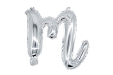 Mini Script Letter Balloons Silver