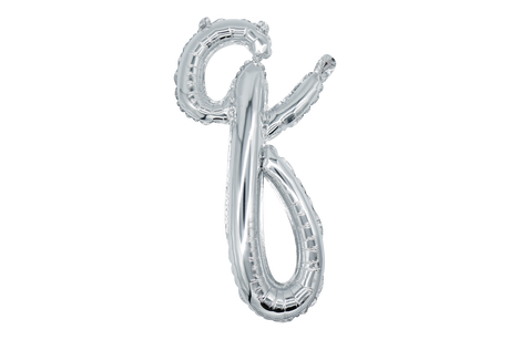 Mini Script Letter Balloons Silver