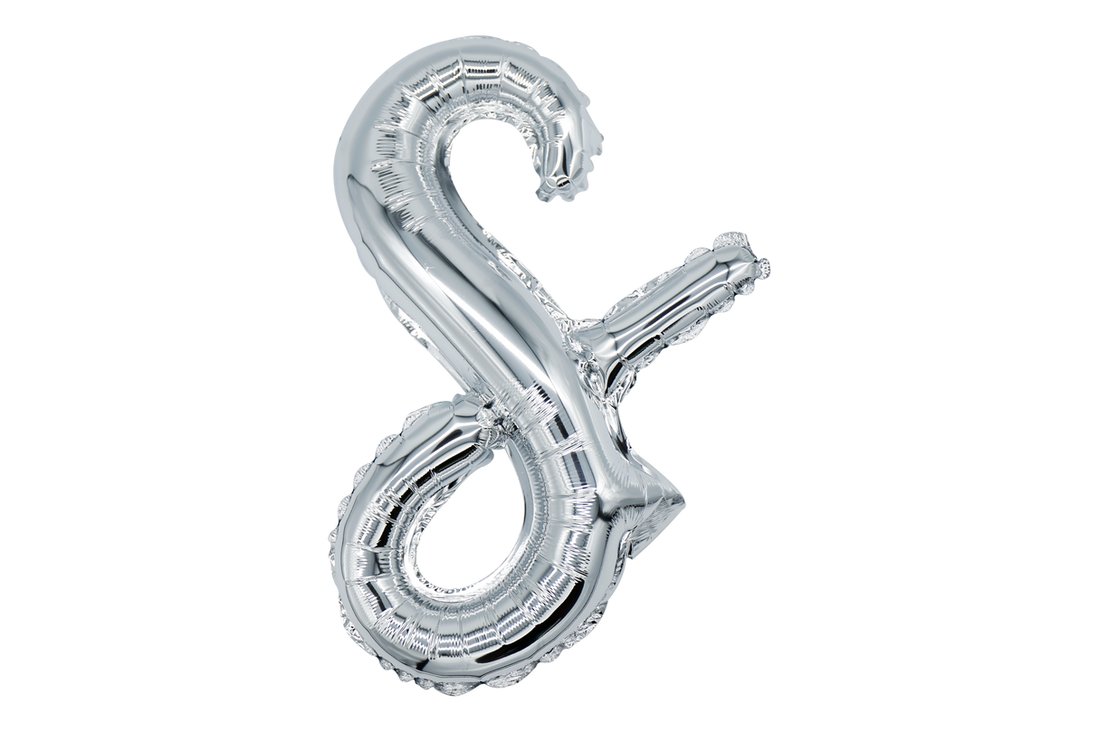 Mini Script Letter Balloons Silver