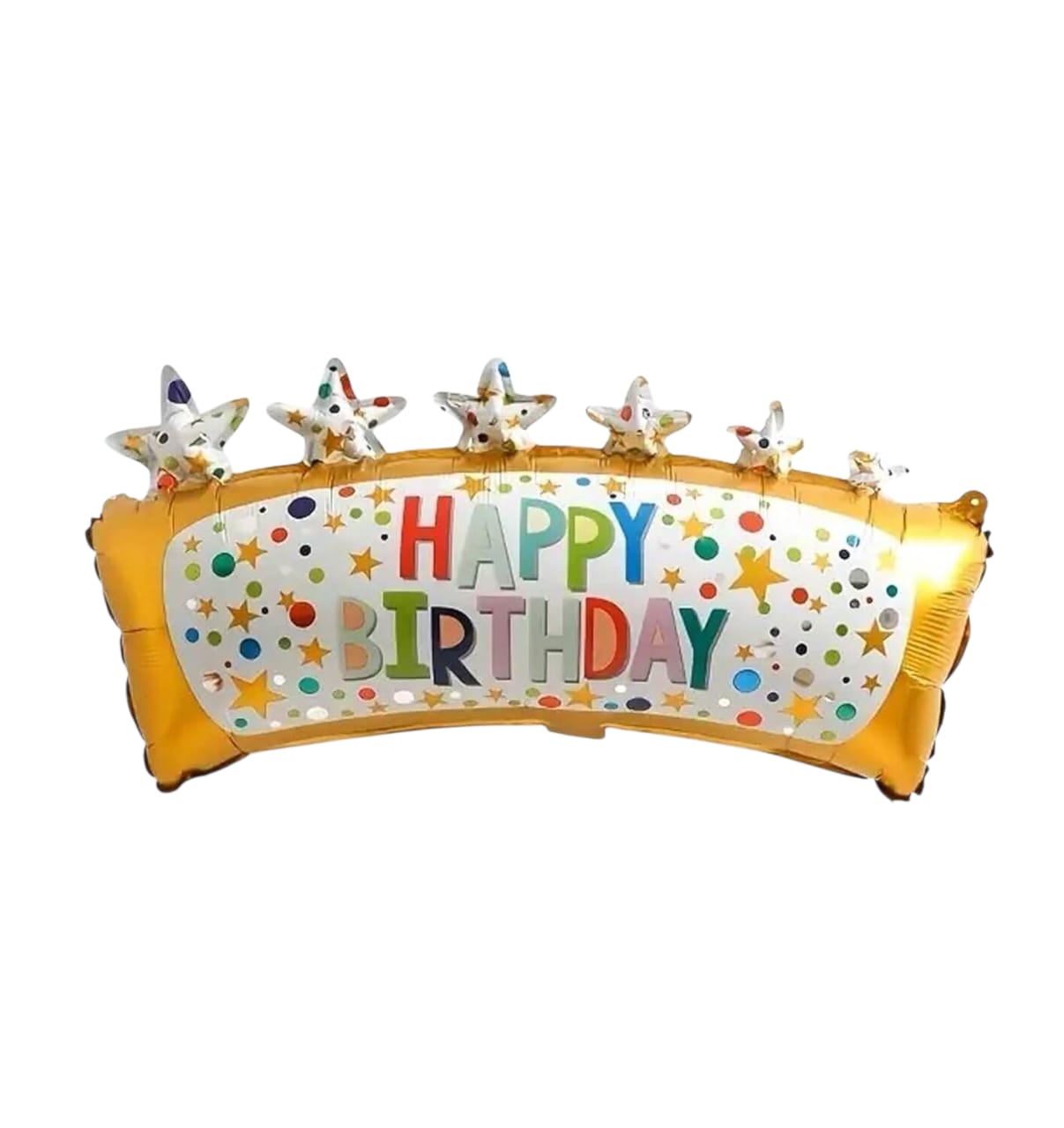 HAPPY BIRTHDAY RECTANGULAR GOLD LARGE SHAPE BALLOON