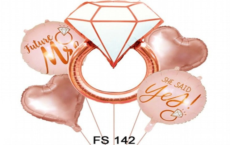 ROSE GOLD DIAMOND RING  BALLOON BOUQET