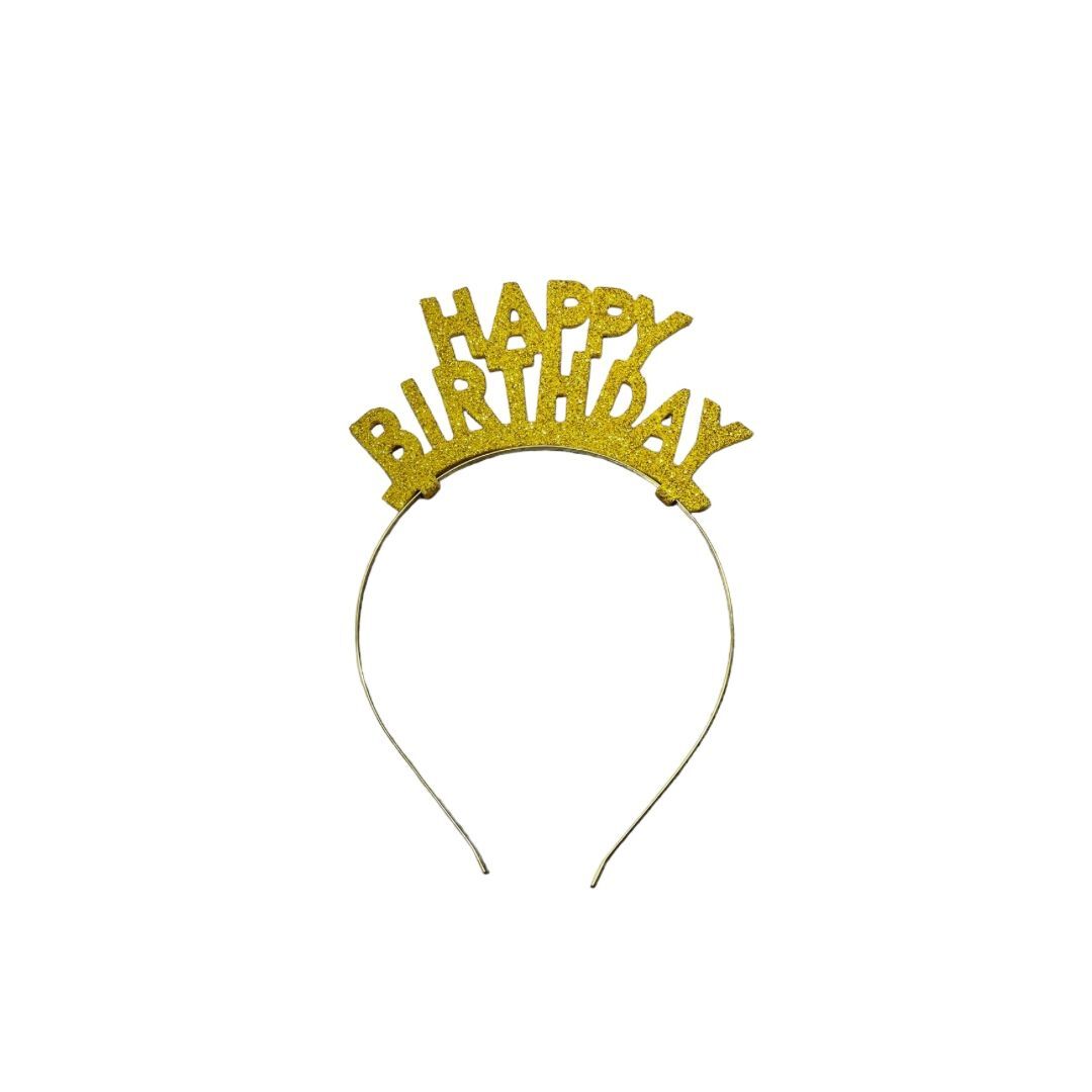 Happy Birthday Gold Headband