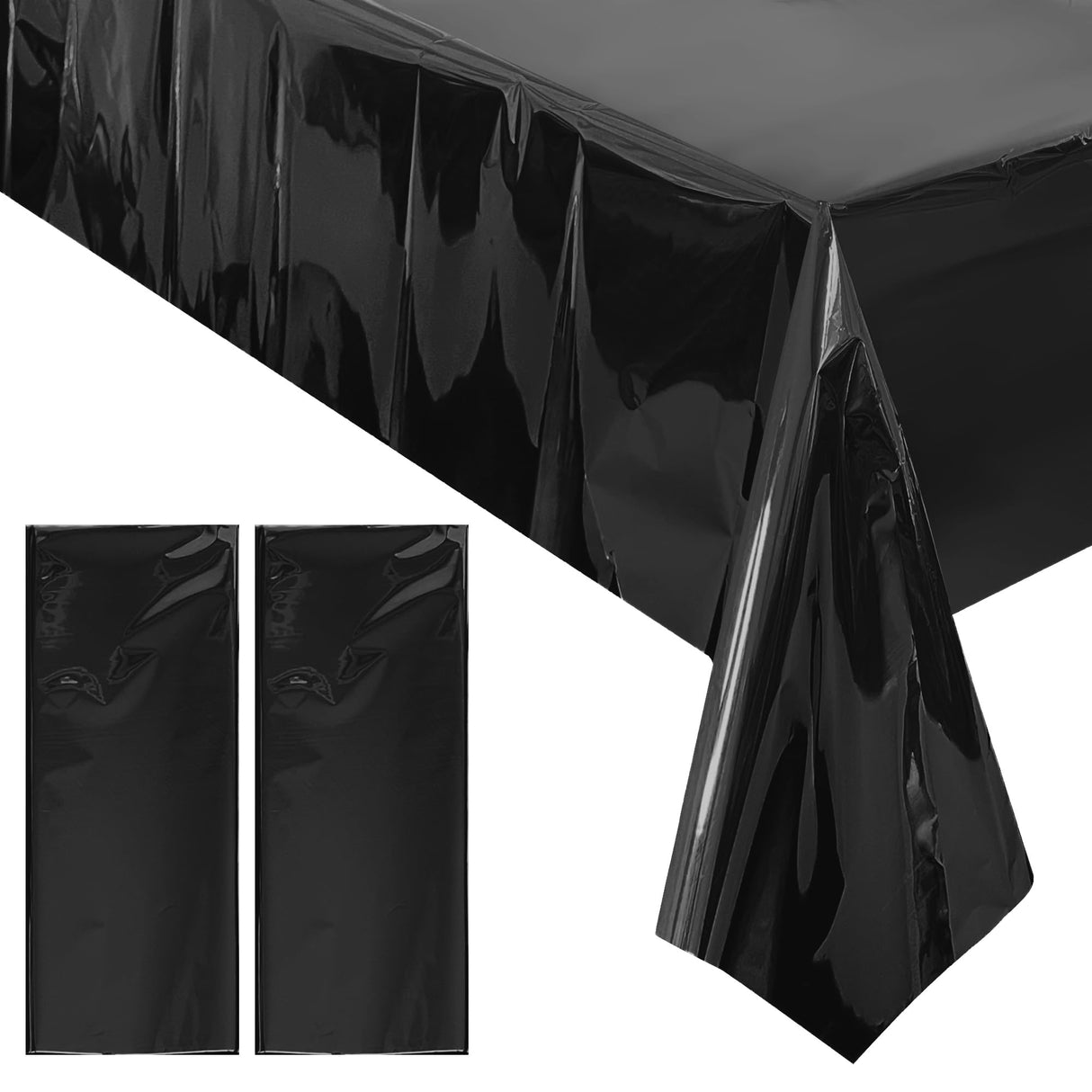 BLACK METALLIC TABLE COVER