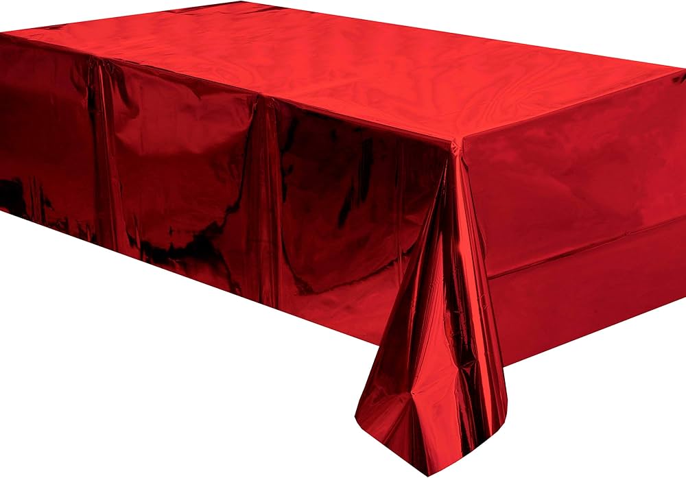 RED METALLIC TABLE COVER