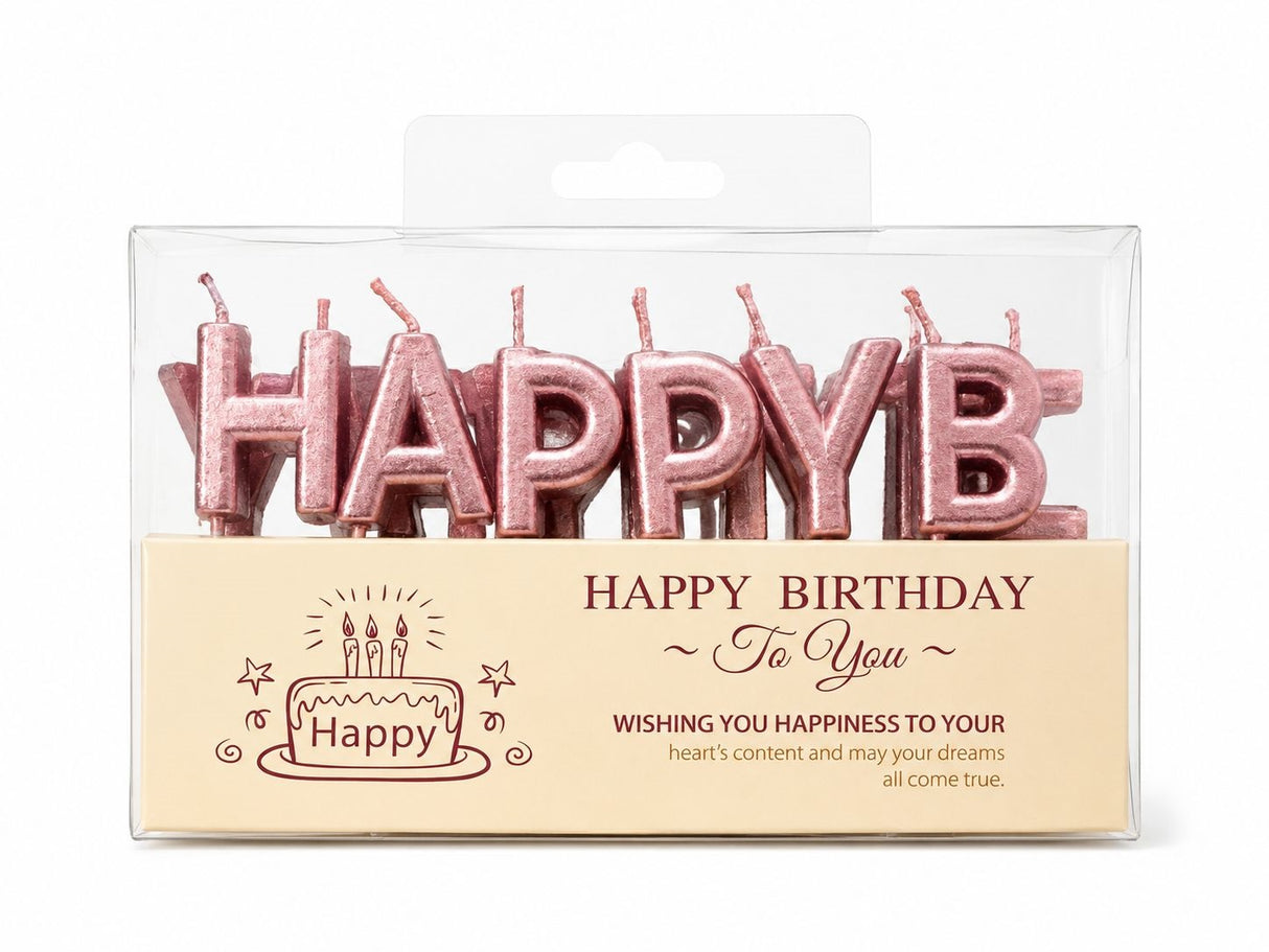 Happy Birthday Candle Gold & Silver